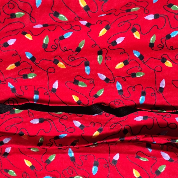 Relativity Red Pajama Pants W Christmas Lights W Front Tie XL NWT - Picture 5 of 6